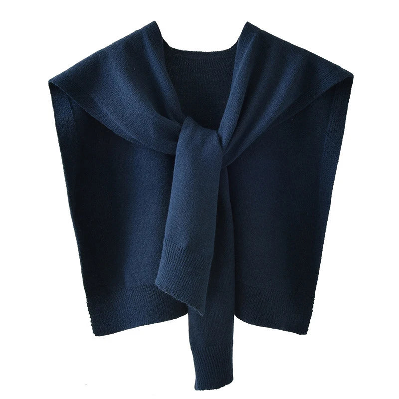 Lightweight Knitted Shawl for Women – Style Summer Cape with Fake Collar