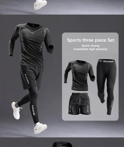 All-Season Men’s Sportswear 5-Piece Set — Tracksuit for Running, Cycling, Fitness & Hiking