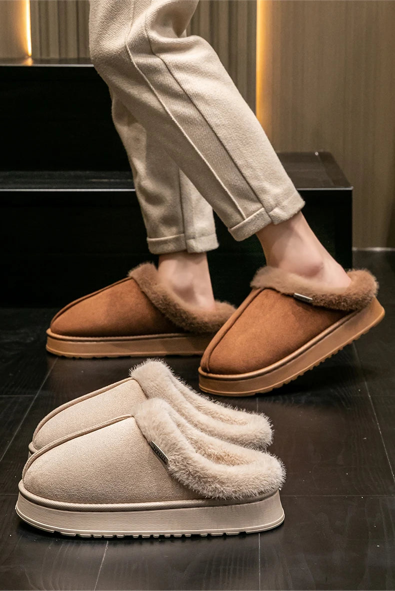 Fashion Women’s Fluffy Slippers – Warm Anti-Slip EVA Indoor Shoes with Thick Sole for Autumn & Winter