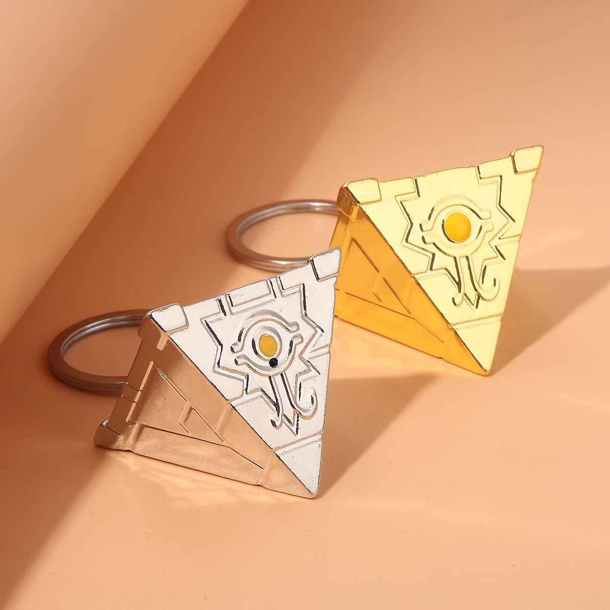 Yu-Gi-Oh! Yugi Muto Keychain - 3D Millennium Puzzle & Millennium Wheel Pendant