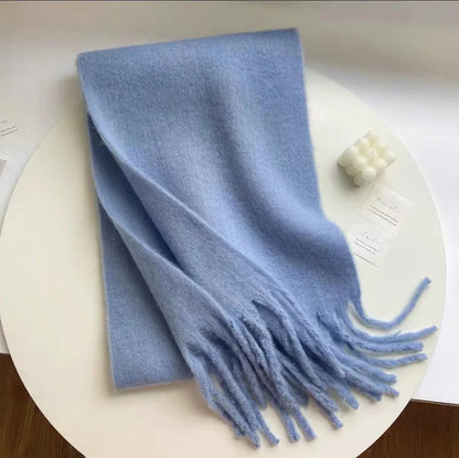 2025 Women’s Winter Scarf – Thick Warm Pashmina Shawl Wrap, Solid Color Cashmere Tassel Hijab Stole