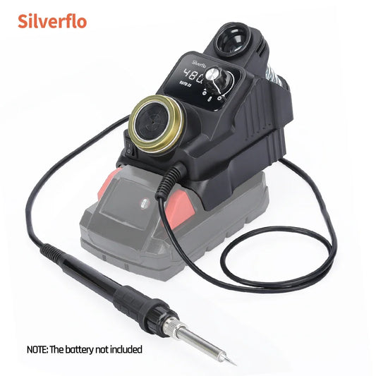 Silverflo 937D-I Cordless Soldering Station – Solder Iron with Sleep Mode, Compatible with DEWALT, Milwaukee, MAKITA 18/20V Batteries