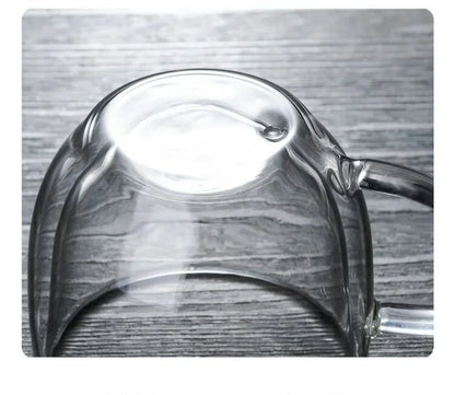 150-350ml Heat Resistant Borosilicate Glass Mug – Double Wall Coffee Cup with Handle, Clear Milk & Water Cup Gift