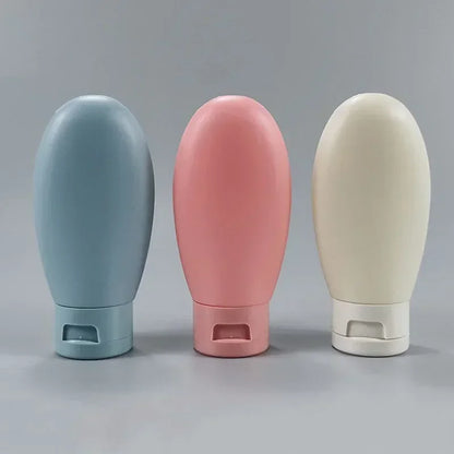 3/4 Pcs 60ml Travel Refillable Silicone Bottles - Empty Lotion, Shampoo & Cosmetic Squeeze Containers for Makeup