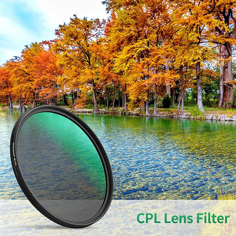 Circular Polarizing CPL Filter – 37-77mm Lens Filter for Nikon, Canon, Sony, Fujifilm & Olympus Cameras