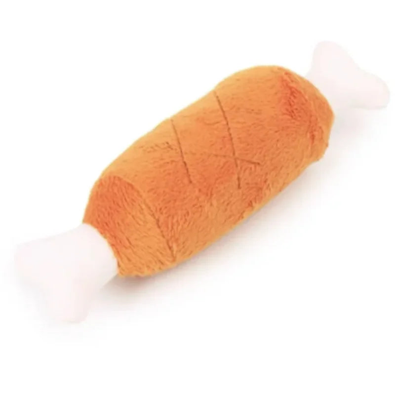 Squeaky Plush Bone Dog Toy - Puppy Teething, Chew & Molar Training Toy for Interactive Playtime