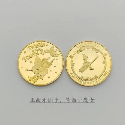 Tooth Fairy Gold Plated Commemorative Coin – Metal Keepsake Gift for Kids Tooth Collection