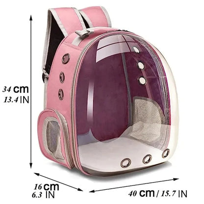 Transparent Capsule Bubble Cat Pet Carrier Backpack - Ideal for Small Animals, Puppies, Kitties, Birds - Breathable and Stylish Travel Pet Carrier