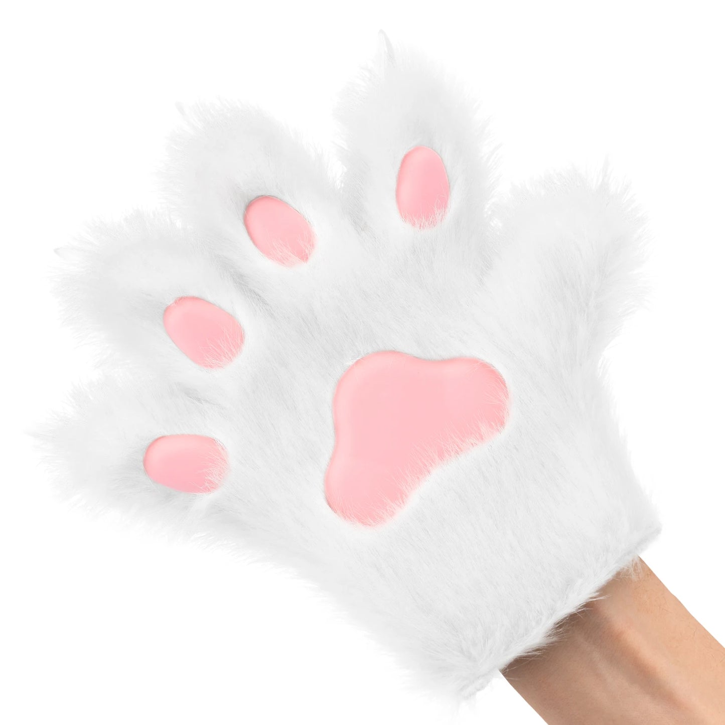 Furry Animal Paw Gloves – Cat, Wolf, Fox, Dog Fluffy Costume Mittens for Kids Cosplay, Halloween & Christmas