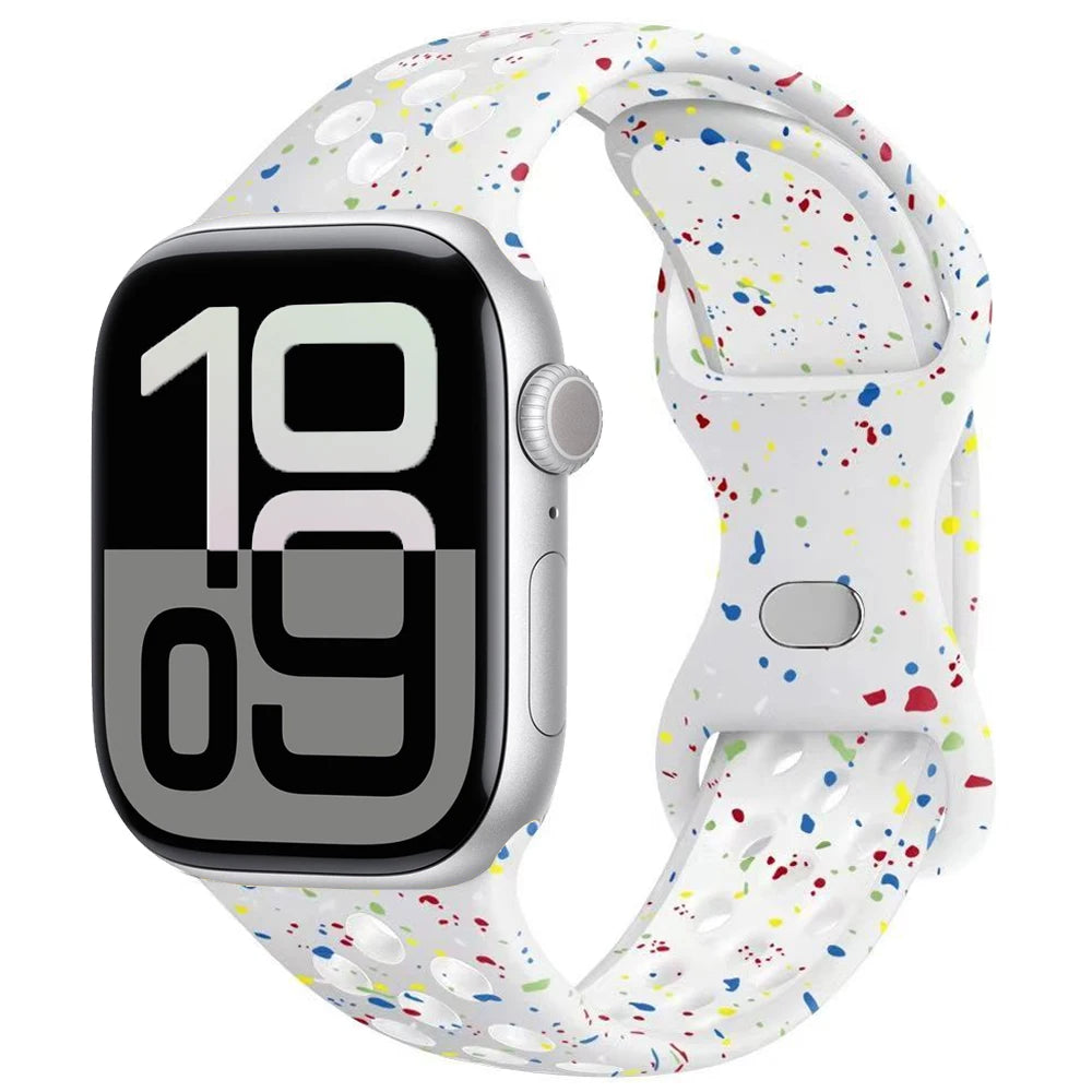 Silicone Apple Watch Strap - Breathable Wristband for Watch 11/10/9/8/7 Ultra 3/2 SE Series 49mm-41mm