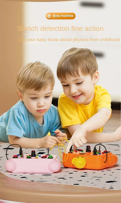 Montessori Busy Board Sensory Toy – LED Light & Switch Activity Game for Children Ages 2-4