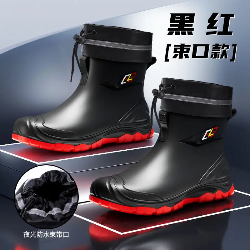 2024 Men's Waterproof Water Boots — Non-Slip Rubber Work Shoes for Outdoor Rain, Camping & Fishing