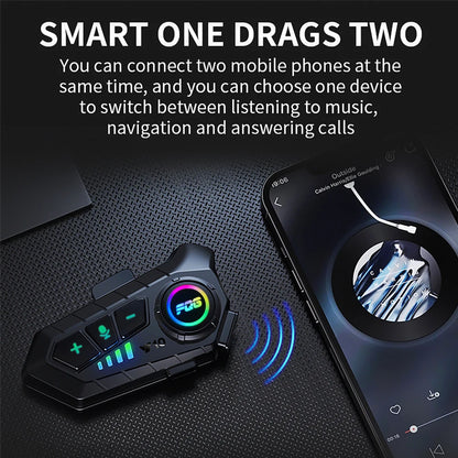 Bluetooth 5.3 Motorcycle Helmet Headset: Waterproof Wireless Hands-free Call Kit - MP3 Music Player Speaker, Perfect for Moto Riders