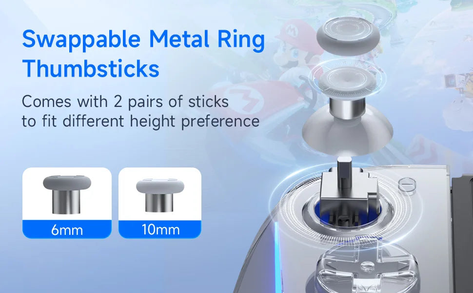 EasySMX S15 L/R Wireless RGB Controller — Compatible with Nintendo Switch/OLED, Gyroscope, Amiibo & Hall Effect, Perfect for Pokemon Games