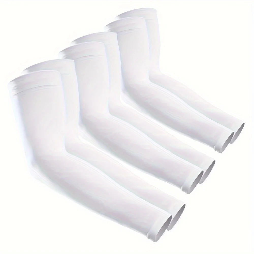 3 Pairs Unisex Sun Protection Arm Sleeves — Breathable Cooling Covers for Outdoor Activities, Cycling, Running & Mountaineering