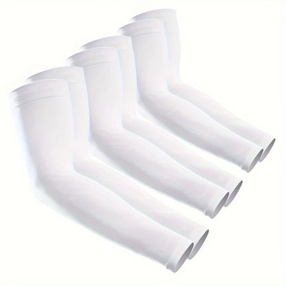 3 Pairs Unisex Sun Protection Arm Sleeves — Breathable Cooling Covers for Outdoor Activities, Cycling, Running & Mountaineering