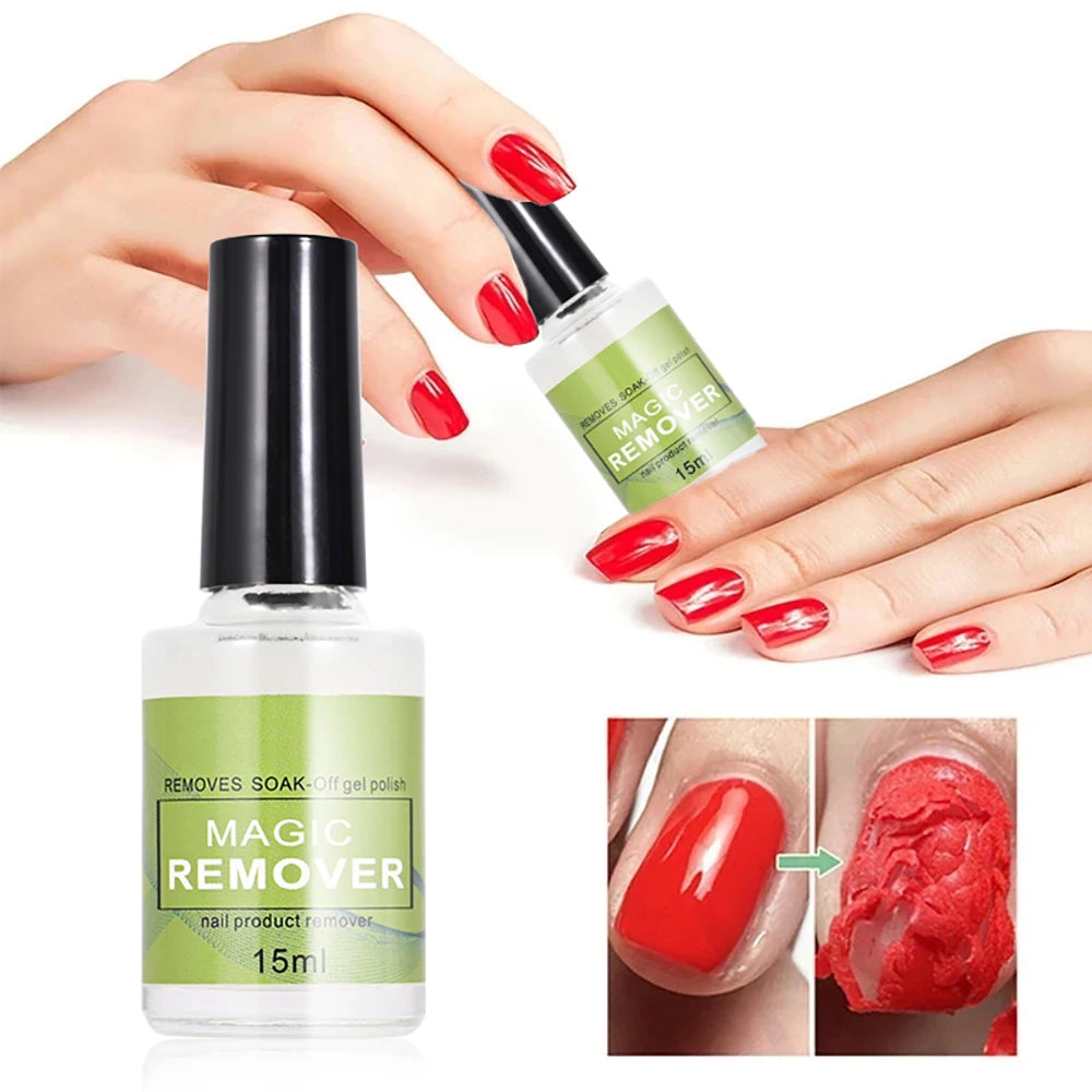 15ML Fast Nail Gel Remover — Magic Effect Professional Soak-Off UV Cleaner for Semi-Permanent Polish & Manicure Varnish