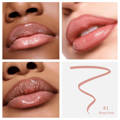 Waterproof Peel-Off Lip Liner & Tattoo Lip Gloss – Long-Lasting Matte Lip Tint & Brown Contour Lip Stain