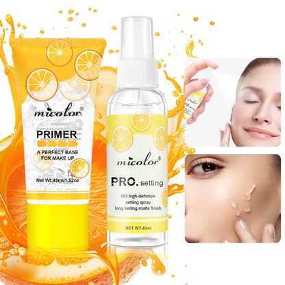 Makeup Primer & Setting Spray Set - Pore-Blurring Base and Long-Lasting Makeup Finish