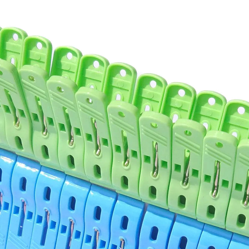 24PCS Plastic Clothes Clips – Strong Load-Bearing Pegs for Hangers, Drying Quilts & Clothes