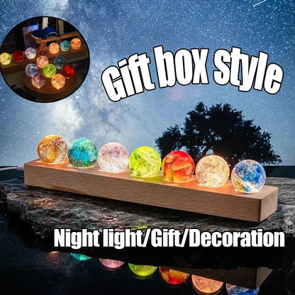Fantasy Colorful Glass Star Ball – Luminous Planet Astronomy Model, Cosmic Home Decoration, Perfect Xmas Gift