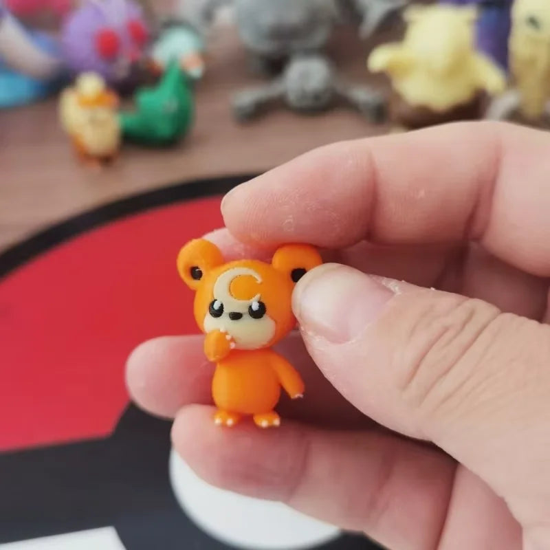 Pokemon Collectible Figures - 1:20 DIY 3D Printed Kawaii Cartoon Character Models & Kids Christmas Gift Toys