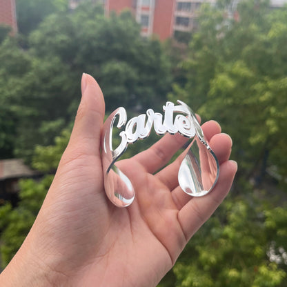 Custom Exaggerated Bangle - Personalized Name Bracelet for Women, Stainless Steel Charm Cuff, Waterproof Infinity Jewelry