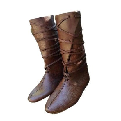 Gothic Steampunk Medieval Cosplay Boots - PU Leather Knight, Viking, and Warrior Costume Shoes for Men and Women, Carnival and Party Wear