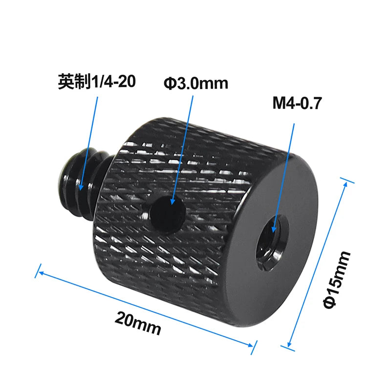 Reinforced Camera Screw Adapter - 1/4 to 3/8 Inch Male Female Thread Converter for Tripod Monopod Ball Head Light Bike Mount
