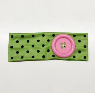 Y2K Vintage Polka Dot Headband - Trendy Button Hairband for Women, Cute Casual, Sports, and Yoga Accessories