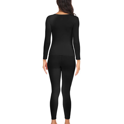 Women's Thermal Underwear Set - Fleece-Lined Long Johns Base Layer Top and Bottom, 2 Piece Set