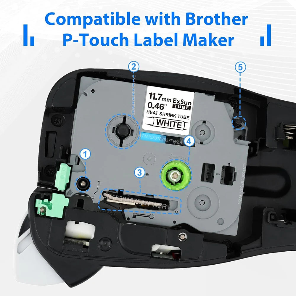 Compatible Brother Heat Shrink Tube Label Tape HSe Series – HSe231/HSe221/HSe211/HSe631/HSe621 for Brother Label Printers