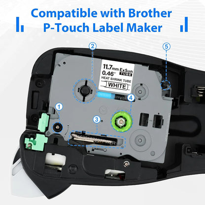Compatible Brother Heat Shrink Tube Label Tape HSe Series – HSe231/HSe221/HSe211/HSe631/HSe621 for Brother Label Printers