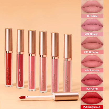 Matte Lip Gloss Set – AB Two-Pack Red Lip Gloss, Long-Lasting & Non-Staining