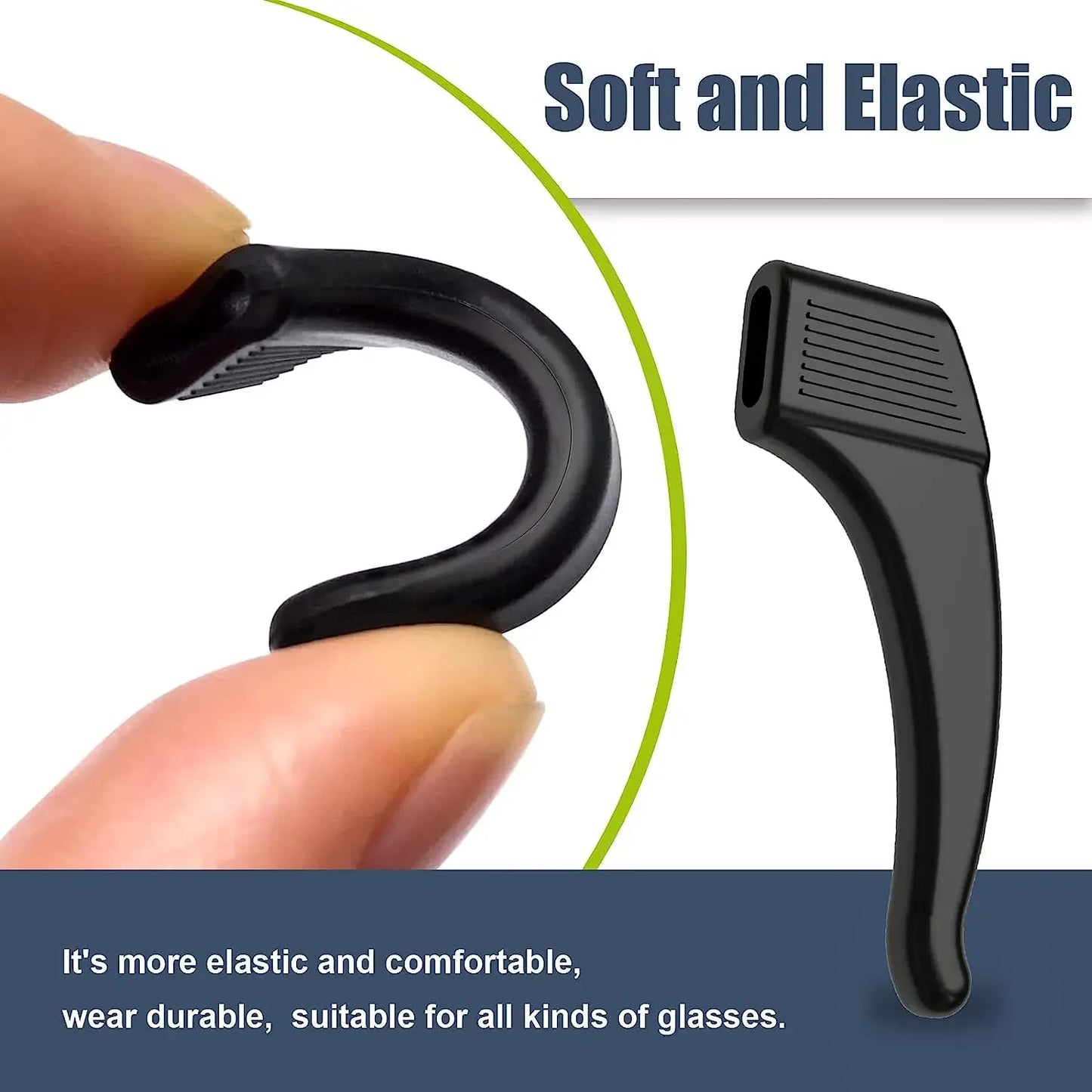 2/40PCS Silicone Ear Hooks for Glasses | Anti-Slip Eyewear Grip, Temple Sleeve & Sunglasses Holder Accessories