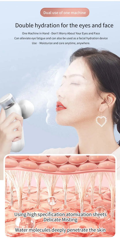 Portable Nano USB Eye Mist Sprayer – Ionic Warm Compress Humidifier for Eye Care & Dry Eye Relief