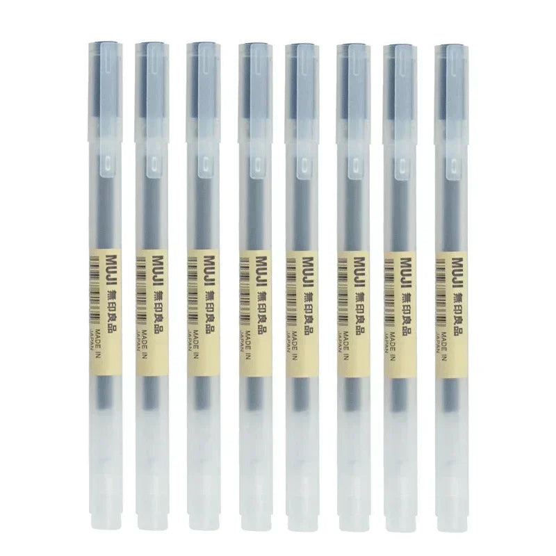 MUJI Gel Pen Set - 6/8PCS Fine Point Ink Pens 0.38mm/0.5mm Black Blue Red Office & School Stationery