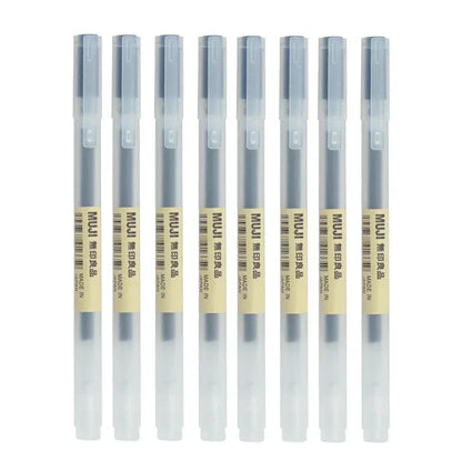MUJI Gel Pen Set - 6/8PCS Fine Point Ink Pens 0.38mm/0.5mm Black Blue Red Office & School Stationery