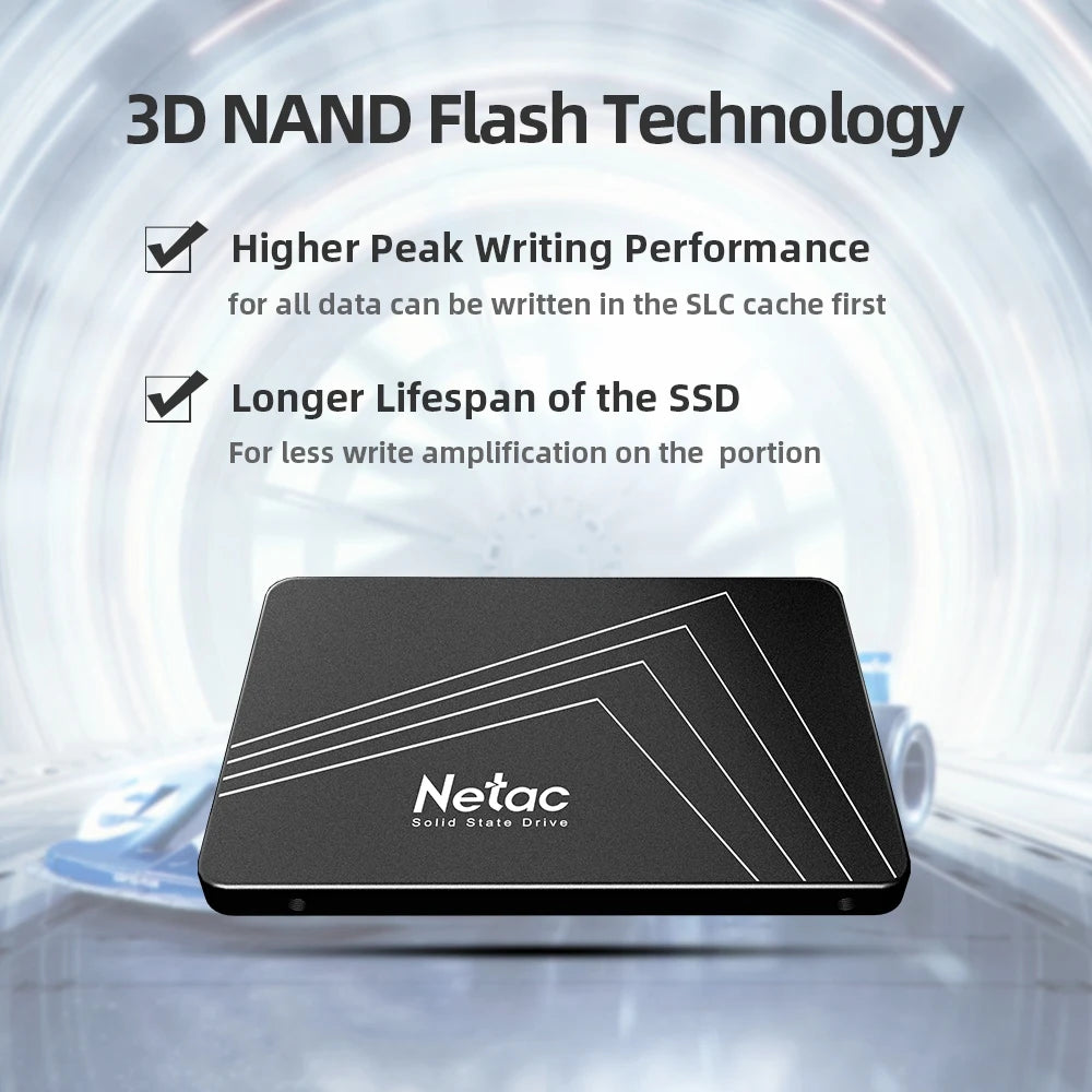 Netac 2.5'' SATA SSD – 128GB to 4TB Internal Solid State Drive for PC, SATA3 Hard Drive