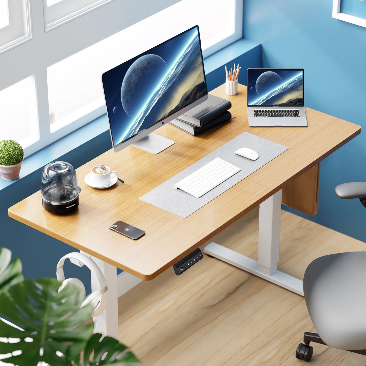 Electric Standing Desk - Height Adjustable 40x24 Inch Sit-Stand Ergonomic Workstation for Computer and Office