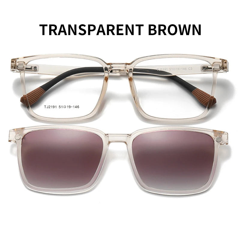 VICKY Flip-Up Magnetic Clip-On Prescription Sunglasses - TR90 Polarized Myopia Glasses Night Vision Reading Eyewear for Men & Women