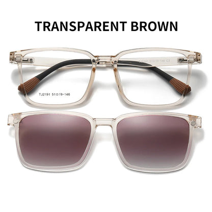 VICKY Flip-Up Magnetic Clip-On Prescription Sunglasses - TR90 Polarized Myopia Glasses Night Vision Reading Eyewear for Men & Women