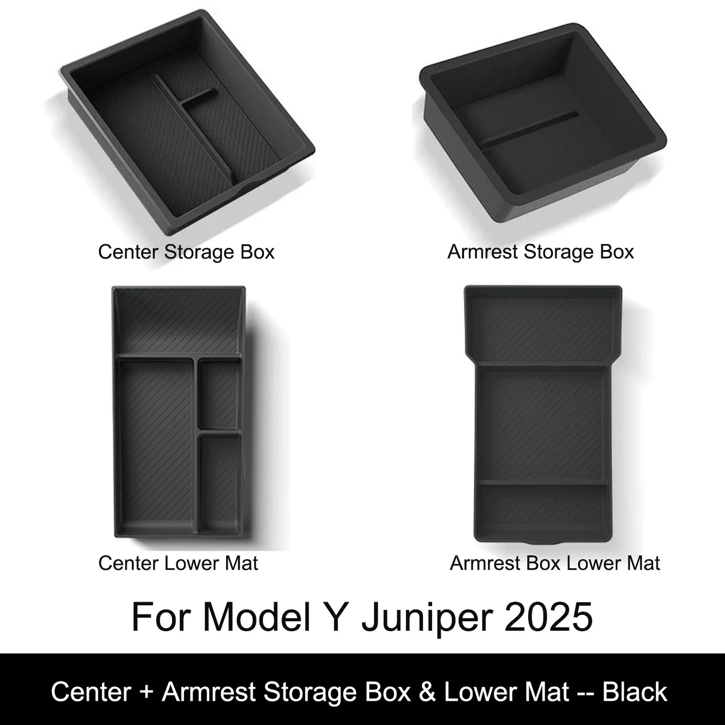 Tesla Model Y Juniper 2025 Center Console Armrest Organizer – Cup Holder & Storage Box Interior Upgrade Kit