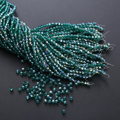 3/4mm Crystal Bicone Glass Beads - White Loose Faceted Beads for DIY Bracelets, Earrings & Jewelry Making