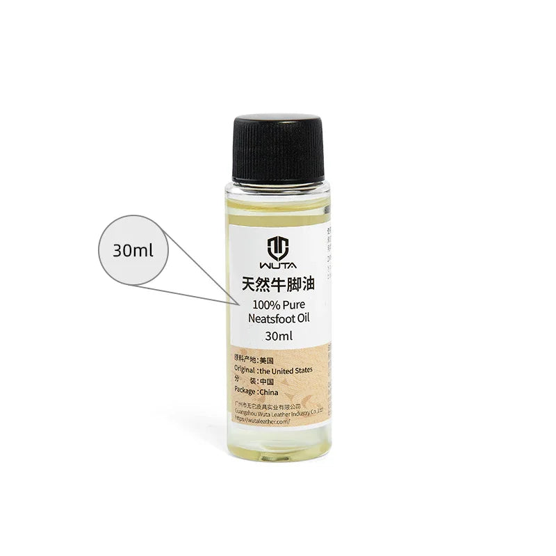 WUTA 100% Pure Neatsfoot Oil Leather Conditioner 30/100ml Softener for Boots Shoes Bags Belts Saddles Restores Dry Leather Care