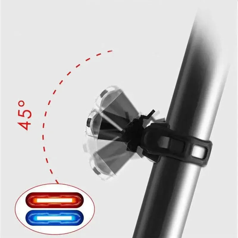 Waterproof LED Bicycle Rear Light – USB Rechargeable Tail Light for Cycling Safety, Available in Red, Blue, and White