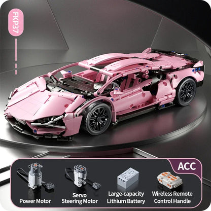 1280PCS Technical Racing Sports Car Building Blocks – Mechanical Supercar Model Kit Puzzle Toy for Kids & Adults Gift