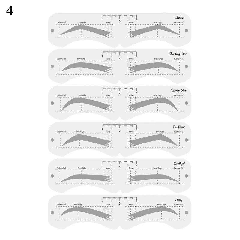 Reusable Eyebrow Stencil Set – Soft Ruler Brow Definer & Styling Template for Precise Grooming
