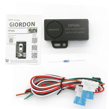 Smartphone Car Alarm System for iOS & Android – Remote Smart Key PKE Car Start/Stop Security & Keyless Entry System