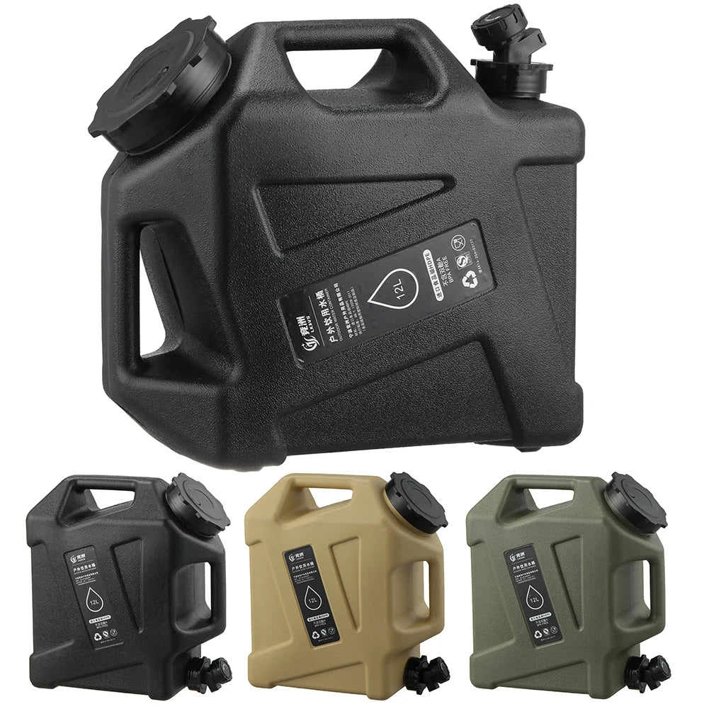 12L Camping Water Container – Large Capacity Outdoor Water Bucket with Faucet, Portable Car Water Tank for Camping, Cooking, Picnic